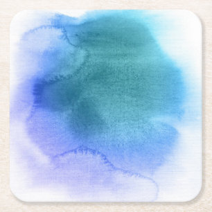 Porta-copo De Papel Quadrado Fundo pintado mão 12 da aguarela abstrata