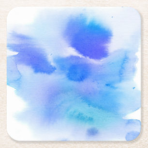 Porta-copo De Papel Quadrado Fundo pintado mão da aguarela abstrata. 2