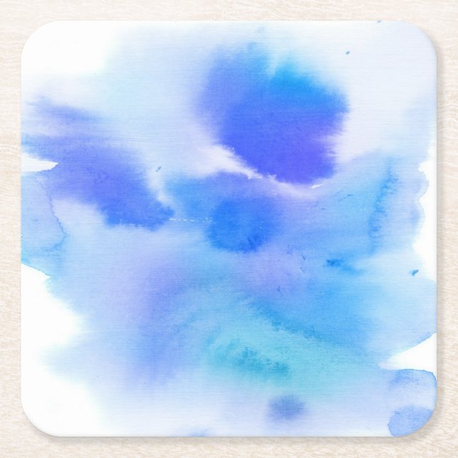 Porta-copo De Papel Quadrado Fundo pintado mão da aguarela abstrata. 2 (Frente)