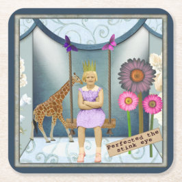 Porta-copo De Papel Quadrado Funky Vintage Kid Altered Art Collage