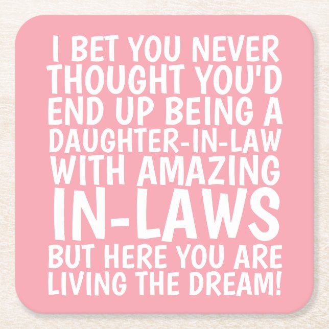 Porta-copo De Papel Quadrado Funny Daughter-in-law  (Frente)