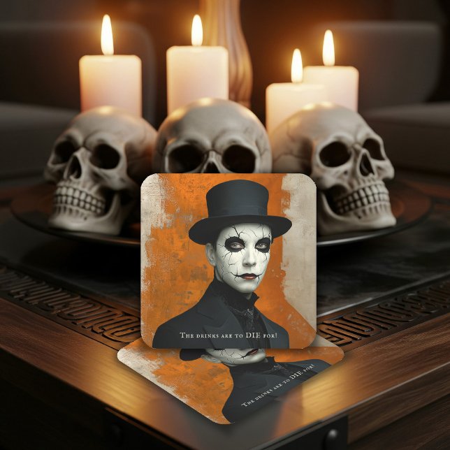 Porta-copo De Papel Quadrado Funny Drinks to Die For Gothic Halloween (Criador carregado)