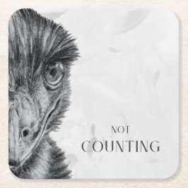 Porta-copo De Papel Quadrado Funny Emu Coaster | Não Contando