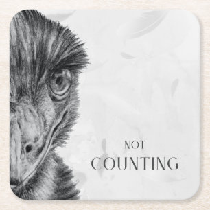 Porta-copo De Papel Quadrado Funny Emu Coaster Não Contando