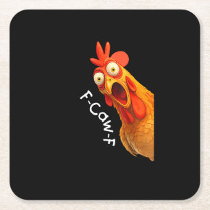 Porta-copo De Papel Quadrado Funny F-Caw-F Frango F-Caw-F Frango Casual Criativ