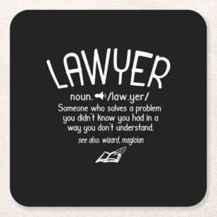 Porta-copo De Papel Quadrado Funny Lawyer Definition