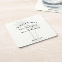 Funny Modern Out Of Here Palmtree Retirement Party