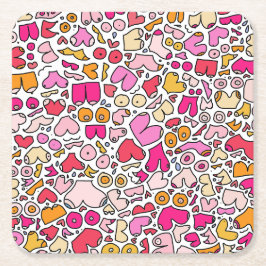 Porta-copo De Papel Quadrado funny pink