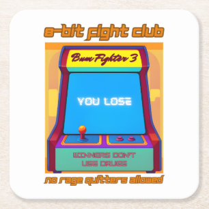 Porta-copo De Papel Quadrado Funny Retro Gaming 80s Arcade 8-Bit Gamer Humor