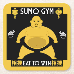 Porta-copo De Papel Quadrado Funny Sumo Wrestler