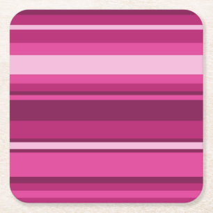 Porta-copo De Papel Quadrado Fuschia stripes