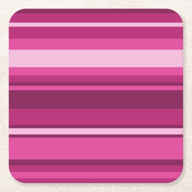 Porta-copo De Papel Quadrado Fuschia stripes (Frente)