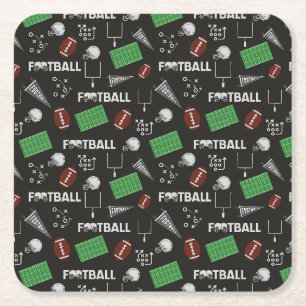 Porta-copo De Papel Quadrado Futebol divertido em preto