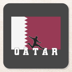 Porta-copo De Papel Quadrado Futebol Qatar Seleção Nacional do Qatar