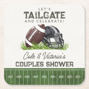 Porta-copo De Papel Quadrado Futebol Tailgate & Celebrar Casais Touchdown