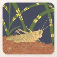 Gafanhoto em Grass Verde em Fundo Azul