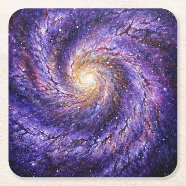 Porta-copo De Papel Quadrado Galáxia (Frente)