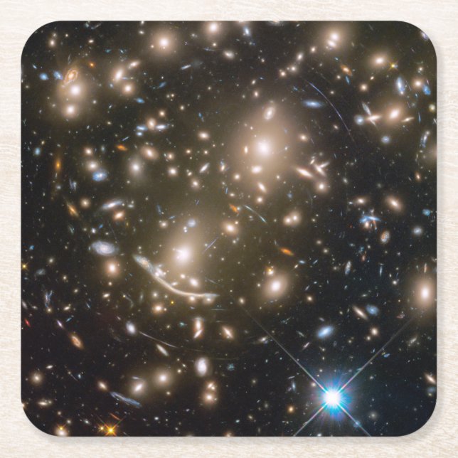 Porta-copo De Papel Quadrado Galaxy Cluster Abell 370 (Frente)