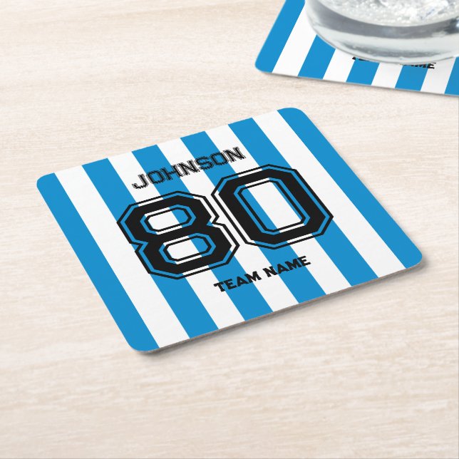 Porta-copo De Papel Quadrado Gameday da Equipe de Números Personalizados da Equ (Inclinado)