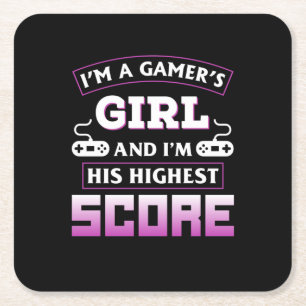 Porta-copo De Papel Quadrado Gamer Gift I Am A Gamer Girl