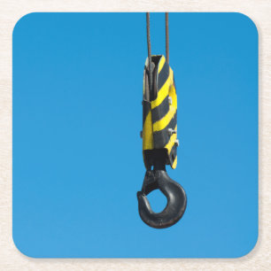 Porta-copo De Papel Quadrado Gancho de guindaste com faixas amarelas e pretas p