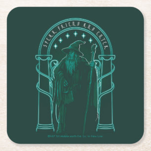 Porta-copo De Papel Quadrado GANDALF™ "Fale Amigo e Entre" Portas de Durin