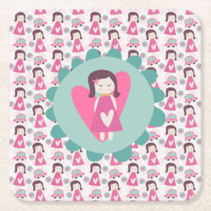 Porta-copo De Papel Quadrado Garotas indo a lugares