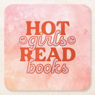 Porta-copo De Papel Quadrado Garotas Quentes Lêem Livros