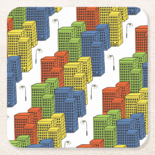 Porta-copo De Papel Quadrado Garrafas De Vidro, Design de Padrão De Abstrato.