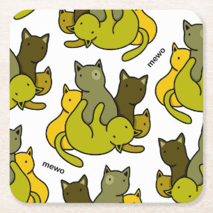 Porta-copo De Papel Quadrado Gatinhos de oliveira