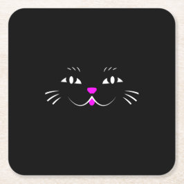 Porta-copo De Papel Quadrado Gato preto que olha o