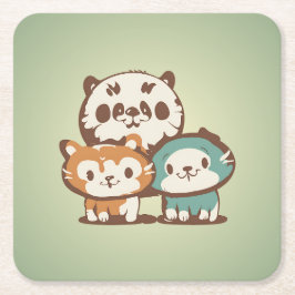 Porta-copo De Papel Quadrado Gatos de conforto