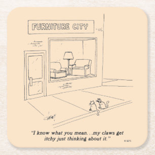 Porta-copo De Papel Quadrado Gatos que agarram a mobília