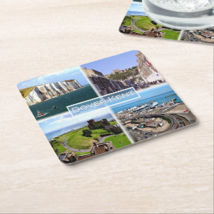 Porta-copo De Papel Quadrado GB Dover Kent - Castelo Dover - Cliff Branco - Cas
