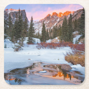Porta-copo De Papel Quadrado Gelo e neve   Estes Park, Colorado