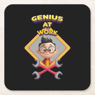 Porta-copo De Papel Quadrado gênio trabalhar diversão geek reparo animação comp