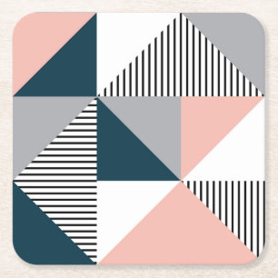 Porta-copo De Papel Quadrado Geometria abstrato colorida