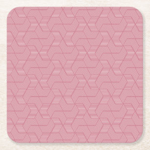 Porta-copo De Papel Quadrado Geometria de Linha: Textura Vintage Moderna