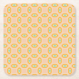Porta-copo De Papel Quadrado Geometric pattern in blue and orange diamond shape