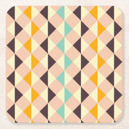 Porta-copo De Papel Quadrado Geometric pattern overlapping diamonds & triangle