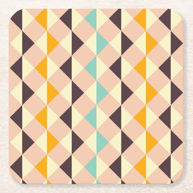 Porta-copo De Papel Quadrado Geometric pattern overlapping diamonds & triangle (Frente)