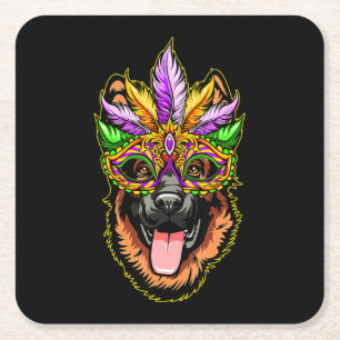 Porta-copo De Papel Quadrado German shepherd Máscara