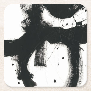 Porta-copo De Papel Quadrado Gesto Onyx - Traços de Tinta Preta