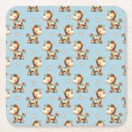 Porta-copo De Papel Quadrado Giddy-Up Patchwork Pony Birthday