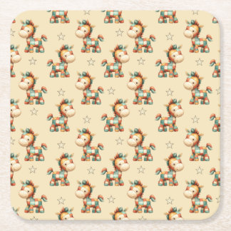 Porta-copo De Papel Quadrado Giddy-Up Patchwork Pony Birthday