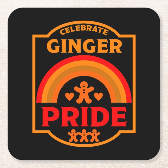 Porta-copo De Papel Quadrado Ginger Haired Pride (Frente)