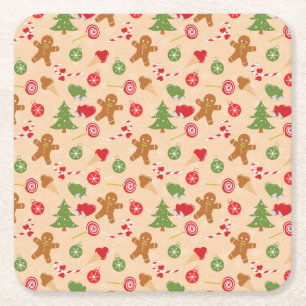 Porta-copo De Papel Quadrado Gingercake Man, Candy and sorvete