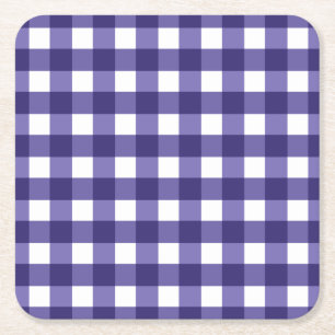 Porta-copo De Papel Quadrado Gingham azul marinho