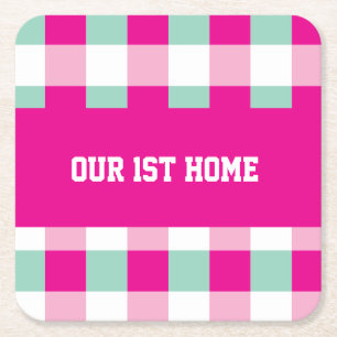 Porta-copo De Papel Quadrado Gingham Pattern Our 1rua Home