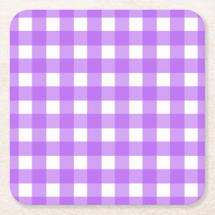 Porta-copo De Papel Quadrado Gingham roxo brilhante